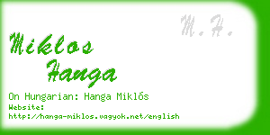miklos hanga business card